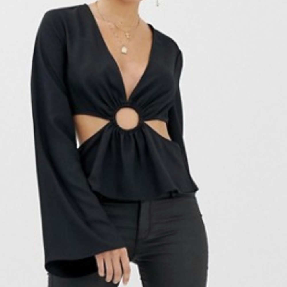 ASOS long sleeve top with ring detail